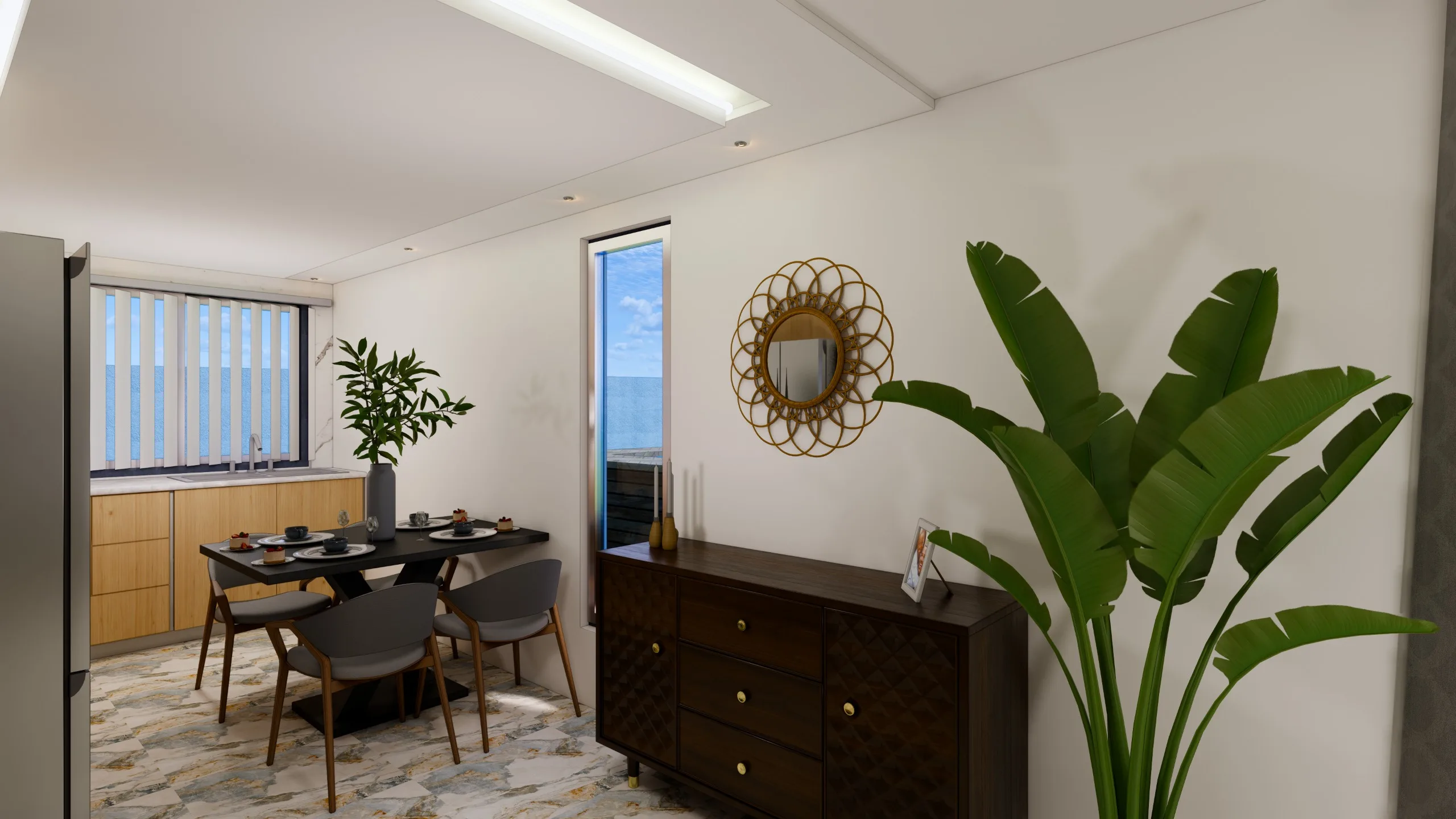 Living room with terrace access