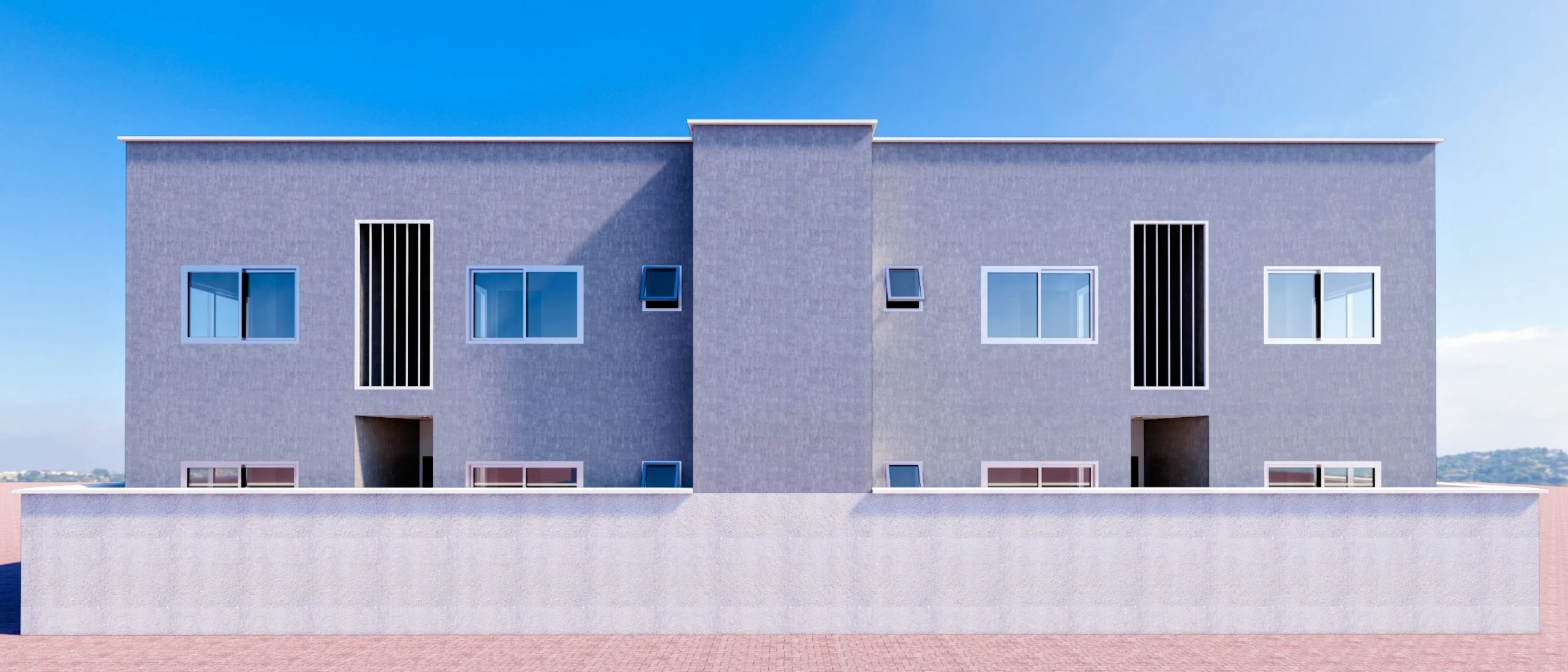 Symmetric front elevation