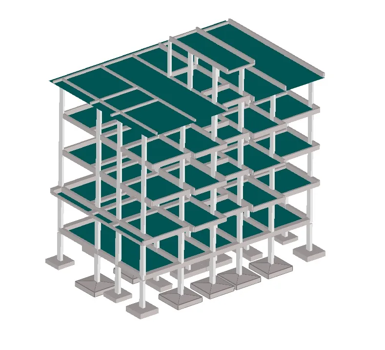 G+3 frame with isolated footings