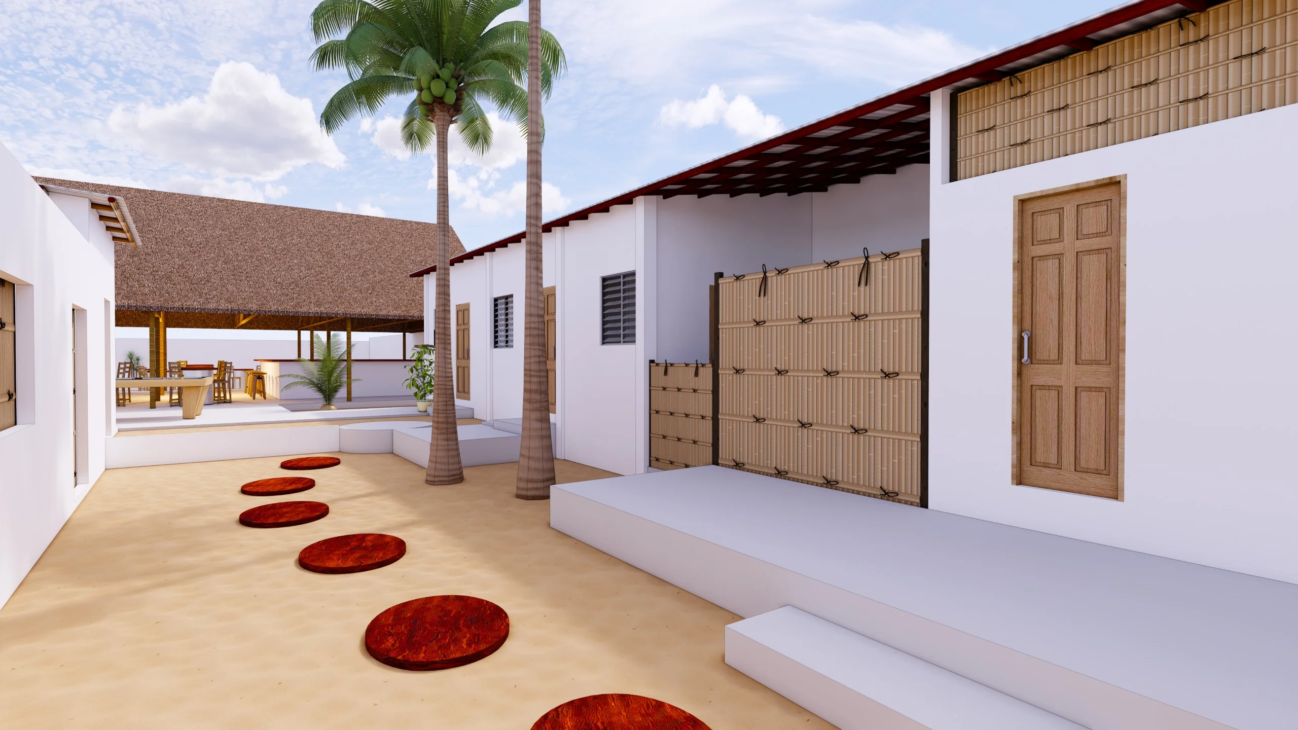 Courtyard with palm tree
